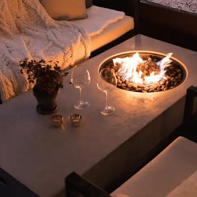 centro de fuego redondo