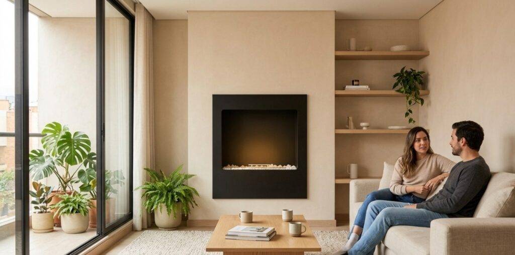 Chimenea Moderna Negra